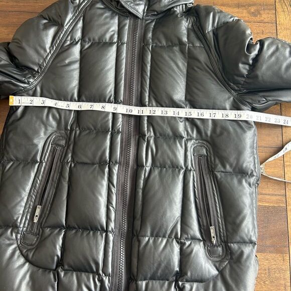 Emporio Armani Jeans Womens Black Hooded Duck Down Puffer Coat Jacket Size Large - Picture 5 of 16